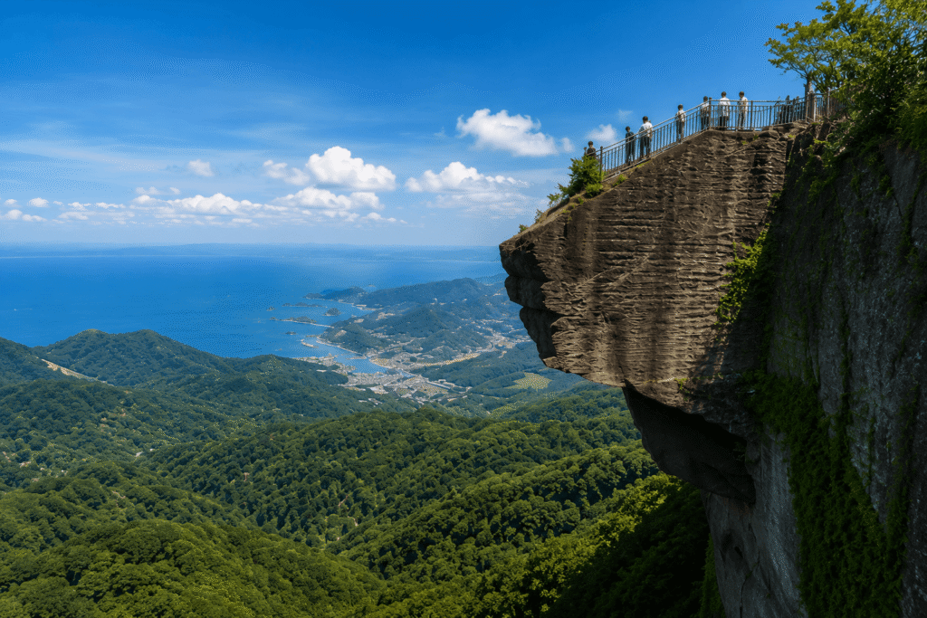 Cliffside viewpoint at Nokogiriyama in Chiba, Japan