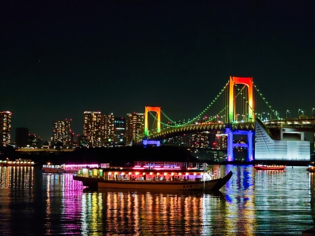 Rainbow Bridge at Night, Odaiba, Tokyo