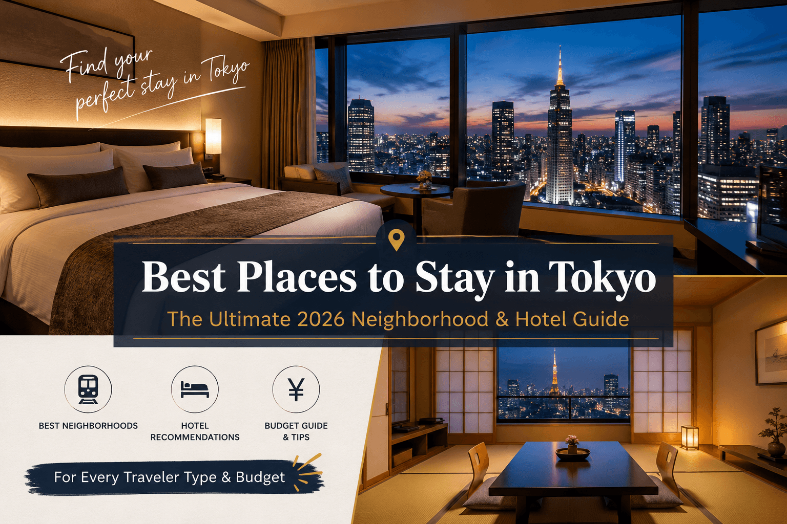 Best places to stay in Tokyo featuring luxury hotel rooms and traditional Japanese accommodation